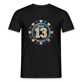 Glückliche 13 - Männer T-Shirt - Schwarz - Vorne - AI Model Male 178 light (178cm)