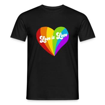 Pride Heart - Love is Love - Men's T-Shirt - black - Front - AI Model Male 178 light (178cm)