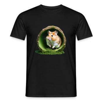 Hamster - Männer T-Shirt - Schwarz - Vorne - AI Model Male 178 light (178cm)