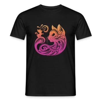 Chat, Chat, Chats, Animaux De Compagnie, Animal De Compagnie, Mignon, Animal, Animal De Compagnie - T-shirt homme - noir - Devant - AI Model Male 178 light (178cm)