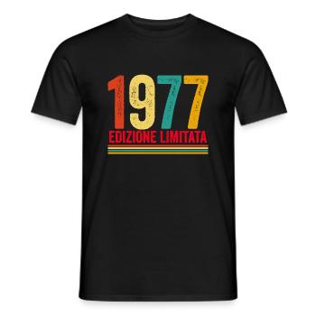 1977 rétro vintage anniversaire version italia - T-shirt homme - noir - Devant - AI Model Male 178 light (178cm)