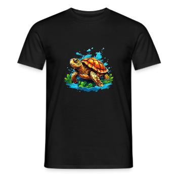 Cool Turtle - Men's T-Shirt - black - Front - AI Model Male 178 light (178cm)