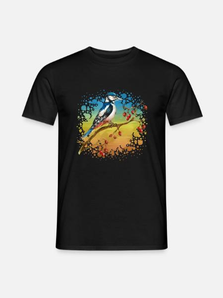 Bunter Vogel - Männer T-Shirt - Schwarz