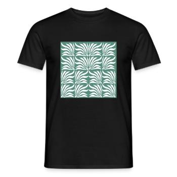 Motif de fleurs géométriques - T-shirt homme - noir - Devant - AI Model Male 178 light (178cm)