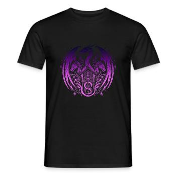 Fantasy-Drache, Anime-Drachenkopf, mythische Reptilienmagie - Männer T-Shirt - Schwarz - Vorne - AI Model Male 178 light (178cm)