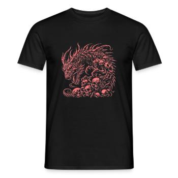 Fantasy-Drache, Anime-Drachenkopf, mythische Reptilienmagie - Männer T-Shirt - Schwarz - Vorne - AI Model Male 178 light (178cm)