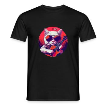 Tabby Tunes - Men's T-Shirt - black - Front - AI Model Male 178 light (178cm)