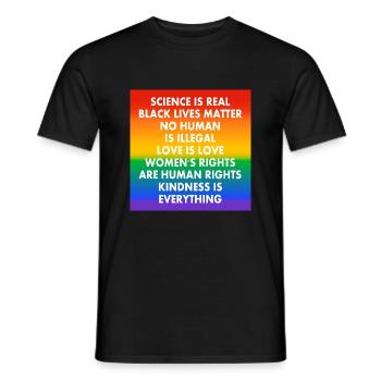 Pride-Flaggenfarben - progressive Slogans - Männer T-Shirt - Schwarz - Vorne - AI Model Male 178 light (178cm)