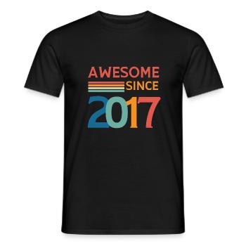 Awesome since 2017 - Men's T-Shirt - black - Front - AI Model Male 178 light (178cm)
