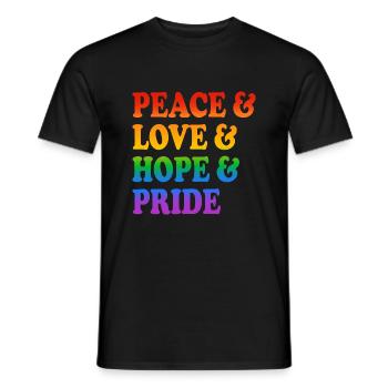 Peace Love Hope Pride Rainbow Colours - Men's T-Shirt - black - Front - AI Model Male 178 light (178cm)