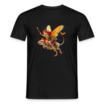 Fee reitet auf Maus - Männer T-Shirt - Schwarz - Vorne - AI Model Male 178 light (178cm)