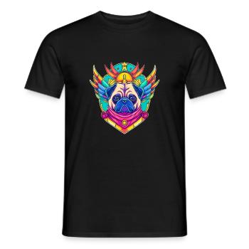 Im Zeichen des Mopses - Männer T-Shirt - Schwarz - Vorne - AI Model Male 178 light (178cm)