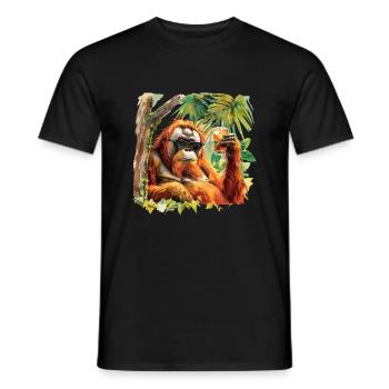 cooler Orang-Utan - Männer T-Shirt - Schwarz - Vorne - AI Model Male 178 light (178cm)