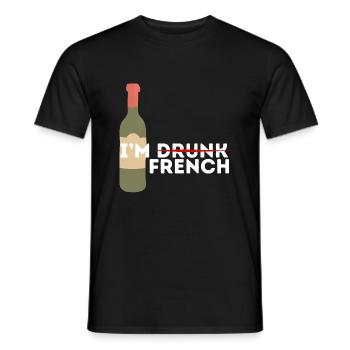 Je suis bourré et français - T-shirt homme - noir - Devant - AI Model Male 178 light (178cm)