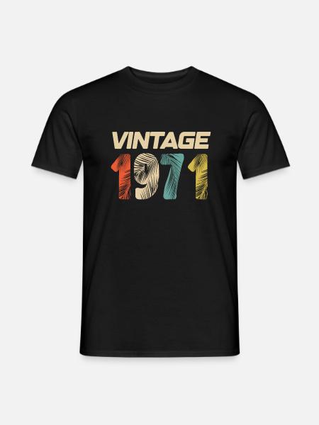 Vintage 1971 Retro - Best-seller - T-shirt homme - noir