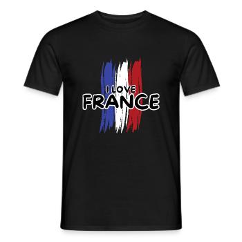France flag blue white red - Men's T-Shirt - black - Front - AI Model Male 178 light (178cm)