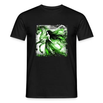 Flowers Women girl fashion design art female style - Men's T-Shirt - black - Front - AI Model Male 178 light (178cm)