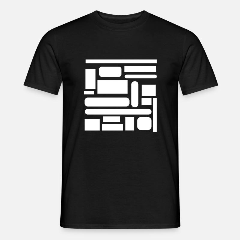 Weiße Geometrie - Männer T-Shirt - Schwarz