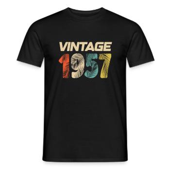 Vintage 1957 Retro - Bestseller - Männer T-Shirt - Schwarz - Vorne - AI Model Male 178 light (178cm)