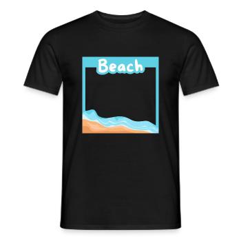 Dream beach in a setting - Men's T-Shirt - black - Front - AI Model Male 178 light (178cm)