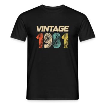Vintage 1981 Retro - Best-seller - T-shirt homme - noir - Devant - AI Model Male 178 light (178cm)