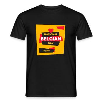 Belgium - National Belgian Day 21 July - Belgique - Männer T-Shirt - Schwarz - Vorne - AI Model Male 178 light (178cm)