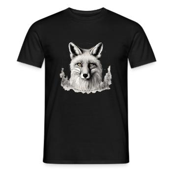 Fuchs - Blick in die Tiefe - Männer T-Shirt - Schwarz - Vorne - AI Model Male 178 light (178cm)