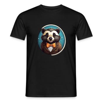 Funny Panda Bear - Men's T-Shirt - black - Front - AI Model Male 178 light (178cm)