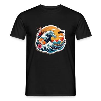 Japan Sushi Sea - Men's T-Shirt - black - Front - AI Model Male 178 light (178cm)