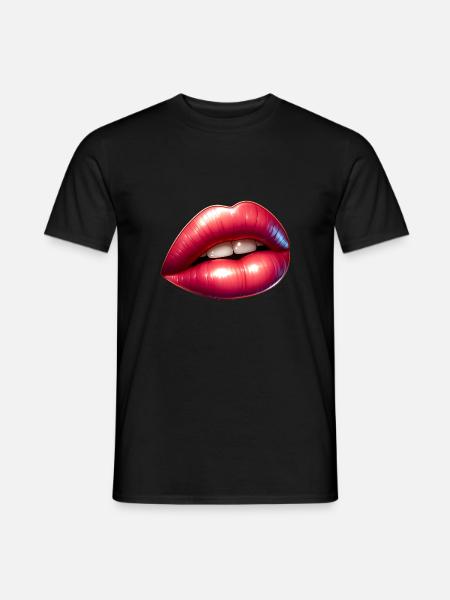 Pink Sexy Lips - Men's T-Shirt - black