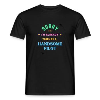 Die Freundin des Piloten - Männer T-Shirt - Schwarz - Vorne - AI Model Male 178 light (178cm)