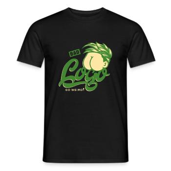 Lustig und abstrakt - Bad logo, go weird - Männer T-Shirt - Schwarz - Vorne - AI Model Male 178 light (178cm)