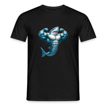 Awesome Shark - Men's T-Shirt - black - Front - AI Model Male 178 light (178cm)