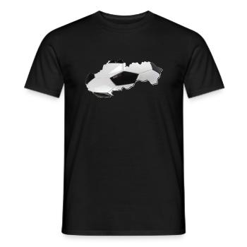 Slowakei Landkarte umrahmt echten Fußball - Männer T-Shirt - Schwarz - Vorne - AI Model Male 178 light (178cm)
