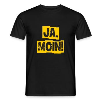 Ja Moin! - Guten Morgen - Nordsee - Ostsee - Anker - Männer T-Shirt - Schwarz - Vorne - AI Model Male 178 light (178cm)