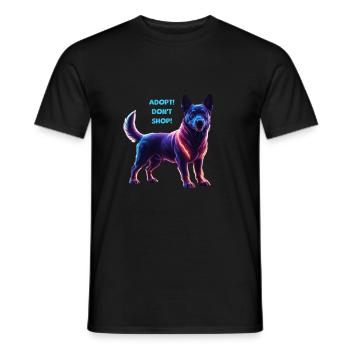 Glowing adopt don't shop dog - Männer T-Shirt - Schwarz - Vorne - AI Model Male 178 light (178cm)