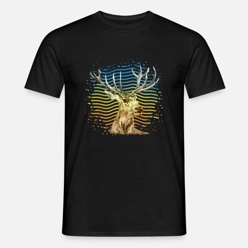 Hirsch - Männer T-Shirt - Schwarz