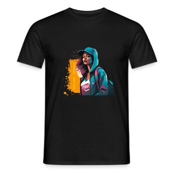 Urban Grind Girl - Männer T-Shirt - Schwarz - Vorne - AI Model Male 178 light (178cm)