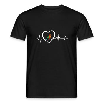 Papageien-Herzschlag - Männer T-Shirt - Schwarz - Vorne - AI Model Male 178 light (178cm)