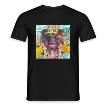 Lion guerrier - T-shirt homme - noir - Devant - AI Model Male 178 light (178cm)