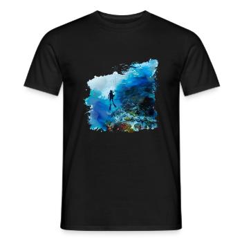 Vol à voile en apesanteur pendant la plongée - T-shirt homme - noir - Devant - AI Model Male 178 light (178cm)