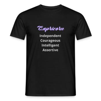 Logo signe astrologique "Capricorne" - T-shirt homme - noir - Devant - AI Model Male 178 light (178cm)
