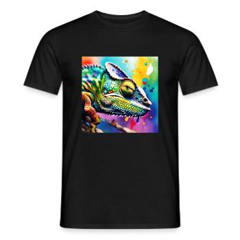 Chameleon coloured - Men's T-Shirt - black - Front - AI Model Male 178 light (178cm)