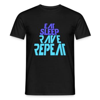 Manger dormir rave répéter nourriture sommeil corbeau disant - T-shirt homme - noir - Devant - AI Model Male 178 light (178cm)