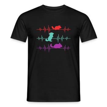 Heartbeat Chinchilla - Rodent Lover - Men's T-Shirt - black - Front - AI Model Male 178 light (178cm)