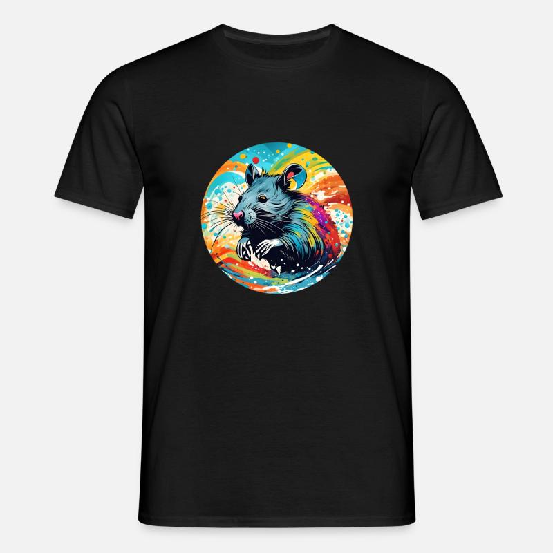 Ratte runder Batch - Männer T-Shirt - Schwarz