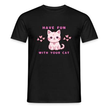 Amusez-vous avec votre chat - T-shirt homme - noir - Devant - AI Model Male 178 light (178cm)