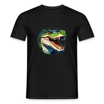 Sauvage en colère animal pugnace combatif crocodile - T-shirt homme - noir - Devant - AI Model Male 178 light (178cm)