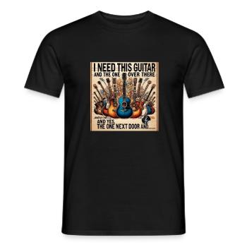Gitarren und Gitarren und Gitarren - Männer T-Shirt - Schwarz - Vorne - AI Model Male 178 light (178cm)