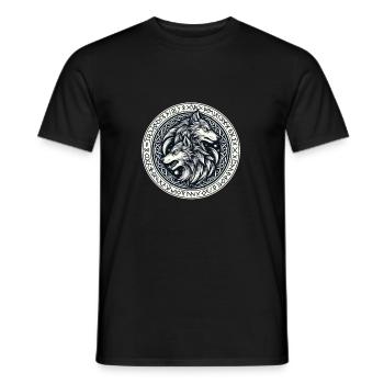 Rune Wolf Gifts - Men's T-Shirt - black - Front - AI Model Male 178 light (178cm)